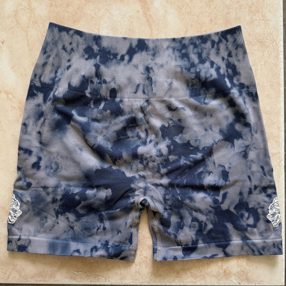 Darc Sport Black and Gray Tie-Dye Bike Shorts
